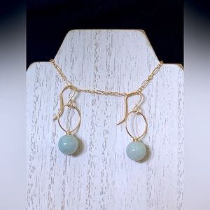 66. Gold-filled Burma Jade mini hoop earrings